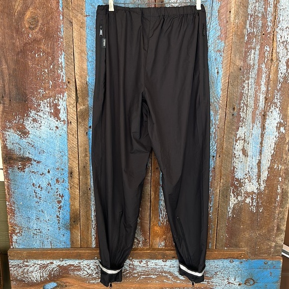 Burley Nylon Track Pants M Elastic Waist Zip and Reflector Cuffs Black - Picture 4 of 7